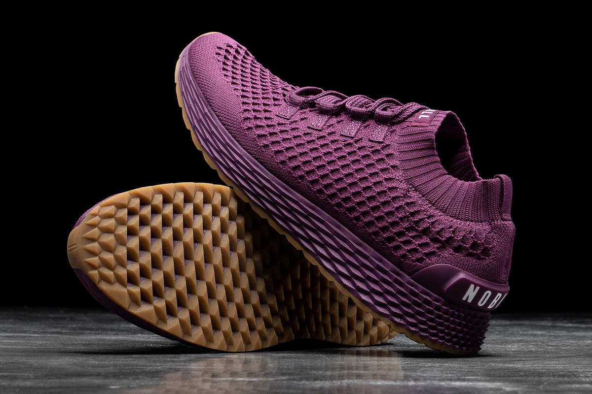 Nobull Knit Runner Loopschoenen Heren Paars | 704215-KMD