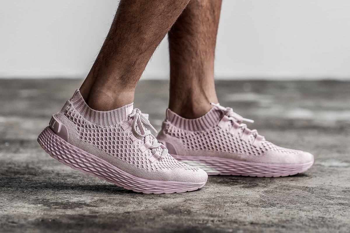 Nobull Knit Runner Loopschoenen Heren Roze | 420376-LKN