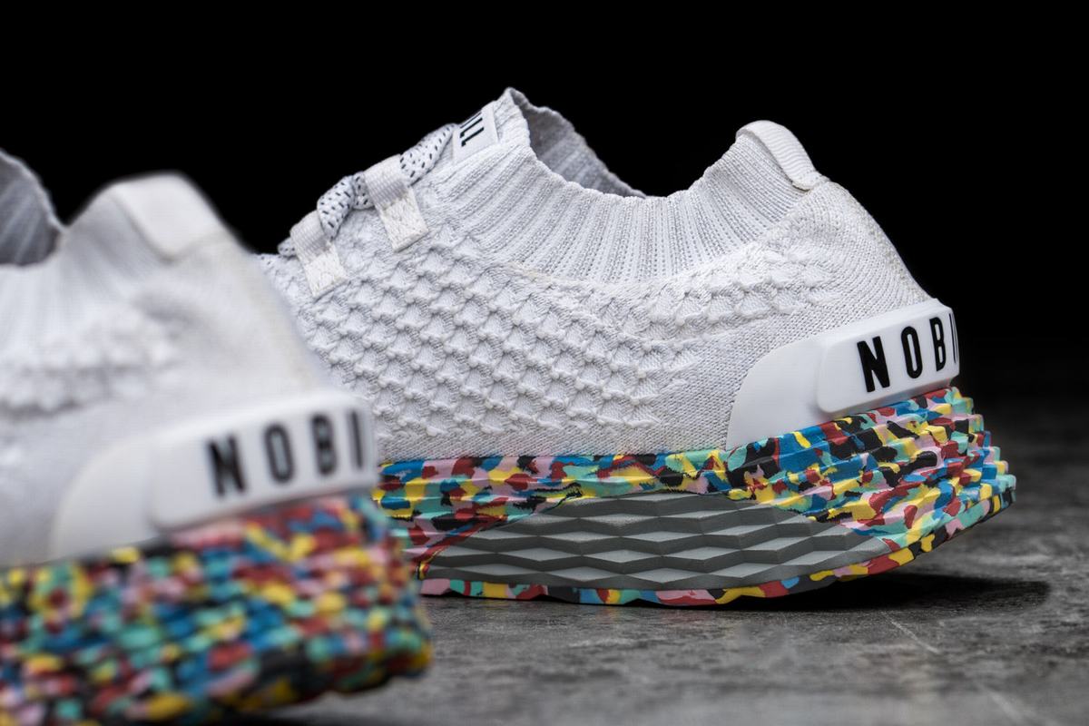 Nobull Knit Runner Loopschoenen Heren Wit | 173904-OJI