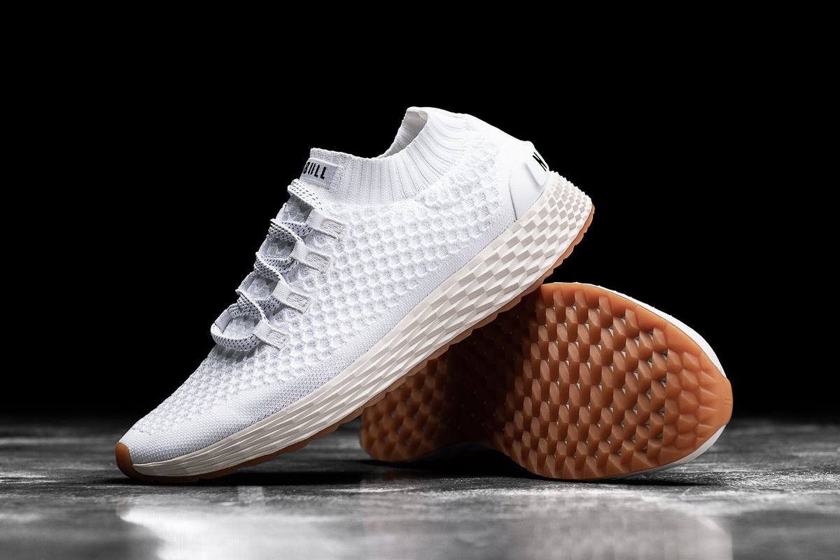 Nobull Knit Runner Loopschoenen Heren Wit | 564127-MUV