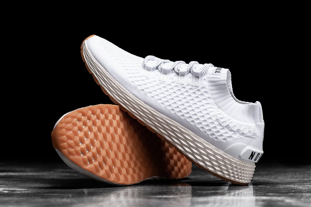 Nobull Knit Runner Loopschoenen Heren Wit | 564127-MUV