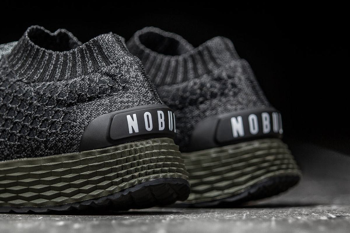 Nobull Knit Runner Loopschoenen Heren Zwart Donkergroen | 496320-UFY