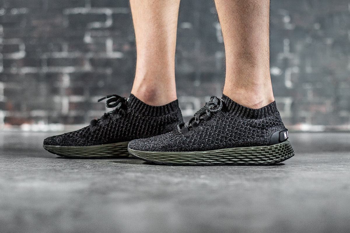 Nobull Knit Runner Loopschoenen Heren Zwart Donkergroen | 496320-UFY