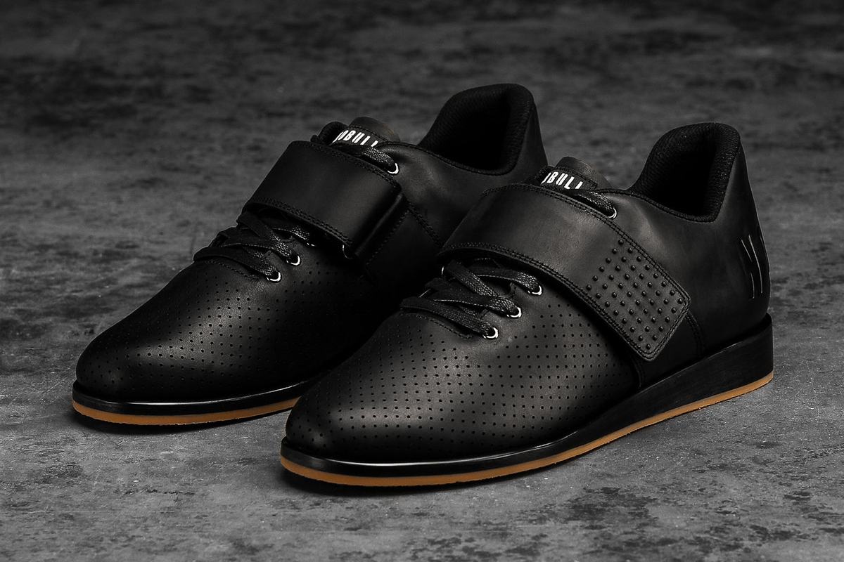 Nobull Leather Powerlift Schoenen Dames Zwart | 608391-AFZ