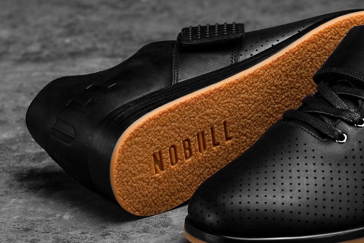 Nobull Leather Powerlift Schoenen Dames Zwart | 608391-AFZ