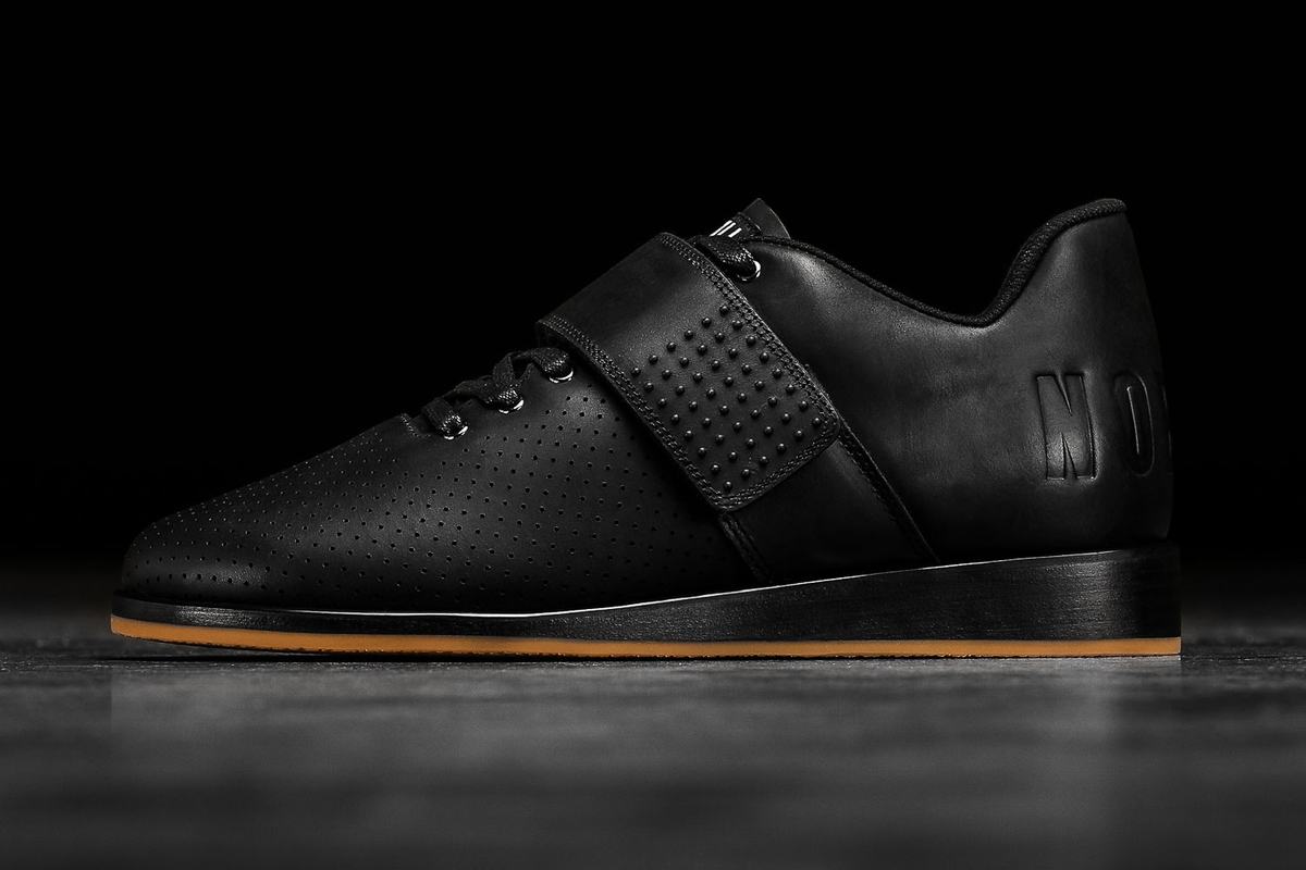 Nobull Leather Powerlift Schoenen Dames Zwart | 608391-AFZ