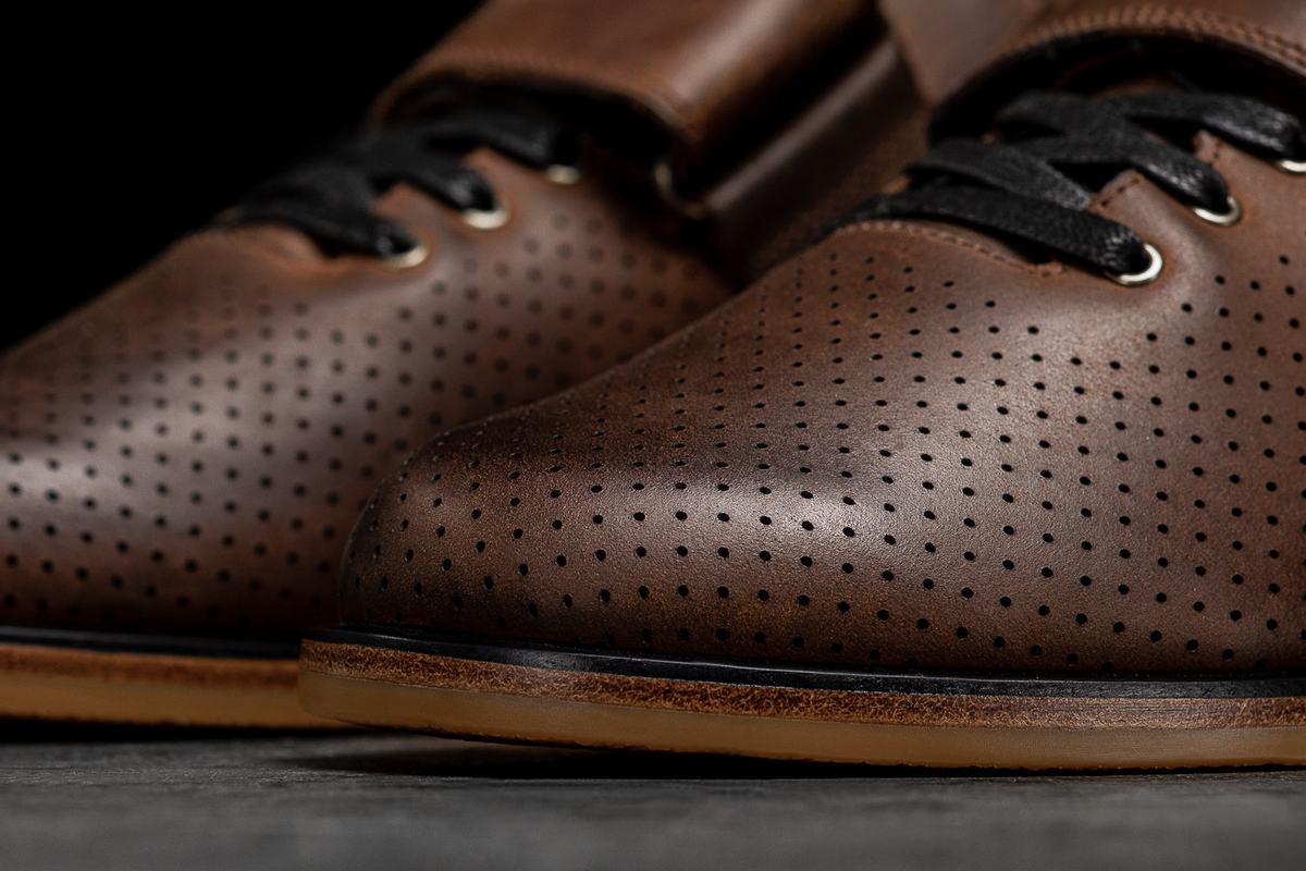 Nobull Leather Powerlift Schoenen Dames Koffie | 923417-MPV