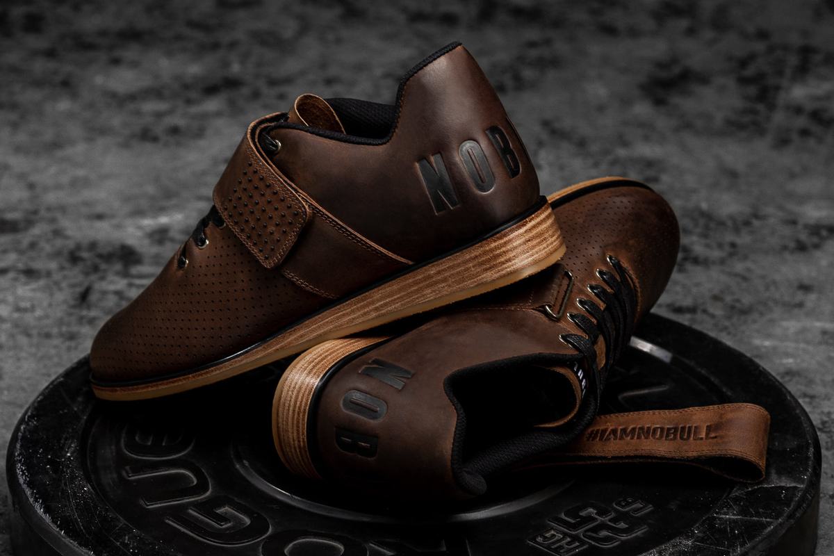 Nobull Leather Powerlift Schoenen Dames Koffie | 923417-MPV