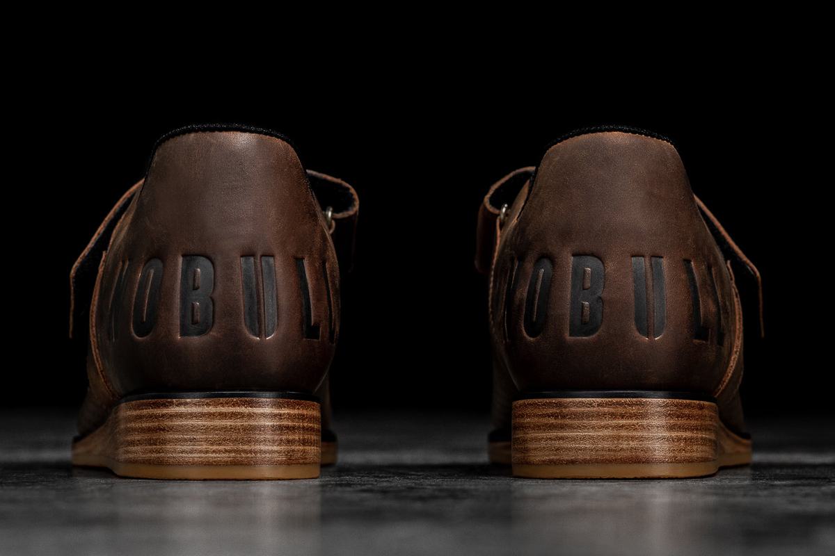 Nobull Leather Powerlift Schoenen Dames Koffie | 923417-MPV