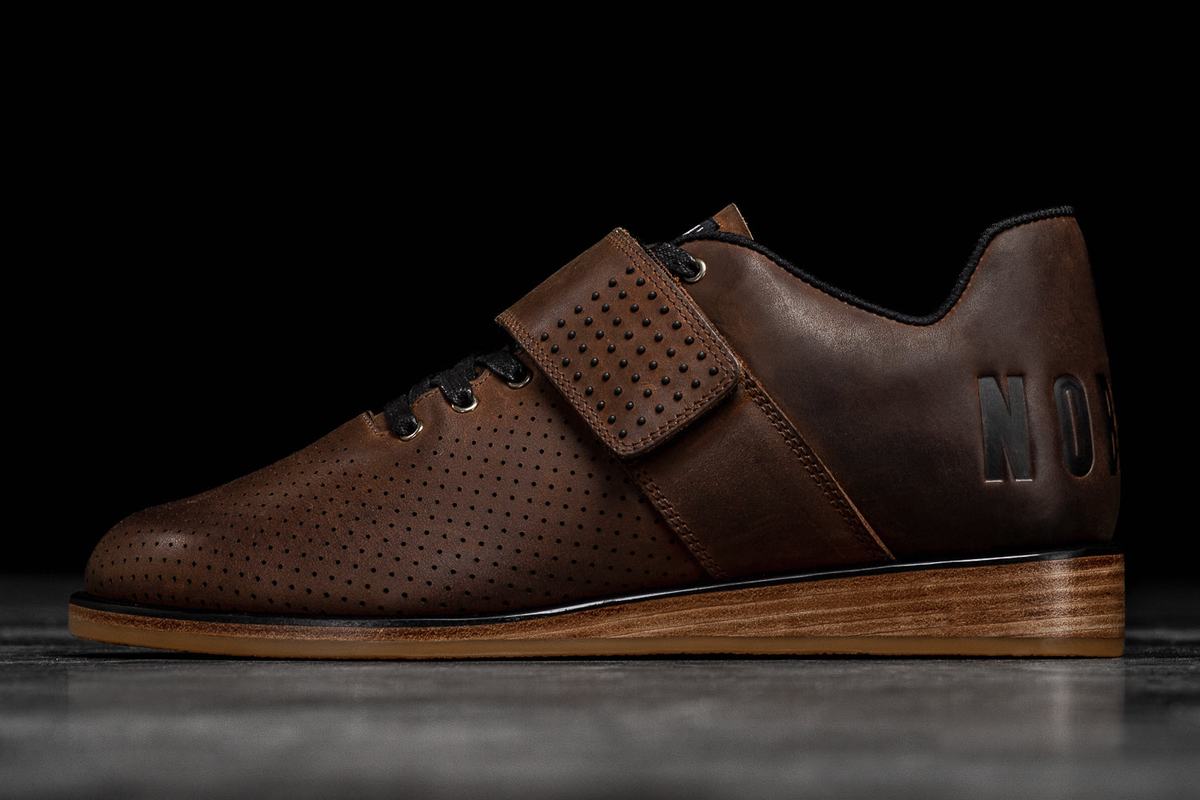 Nobull Leather Powerlift Schoenen Dames Koffie | 923417-MPV