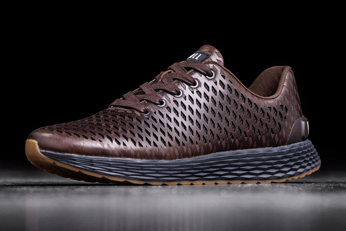 Nobull Leather Runner Loopschoenen Dames Koffie | 582706-NXC