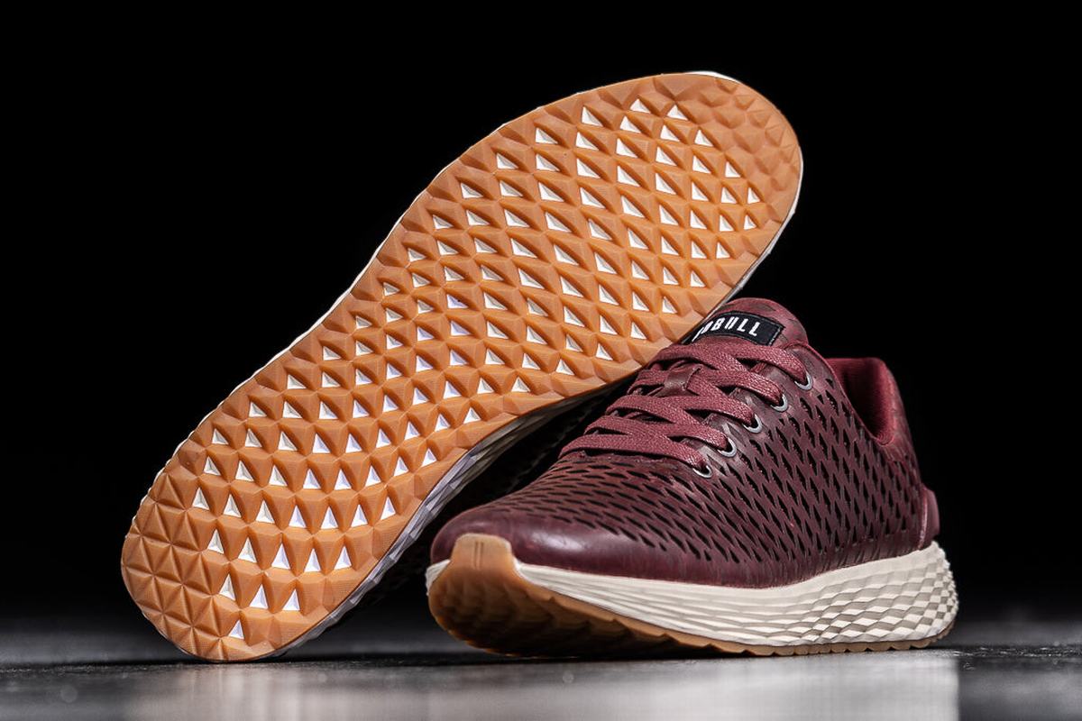 Nobull Leather Runner Loopschoenen Heren Bordeaux | 804169-DUZ