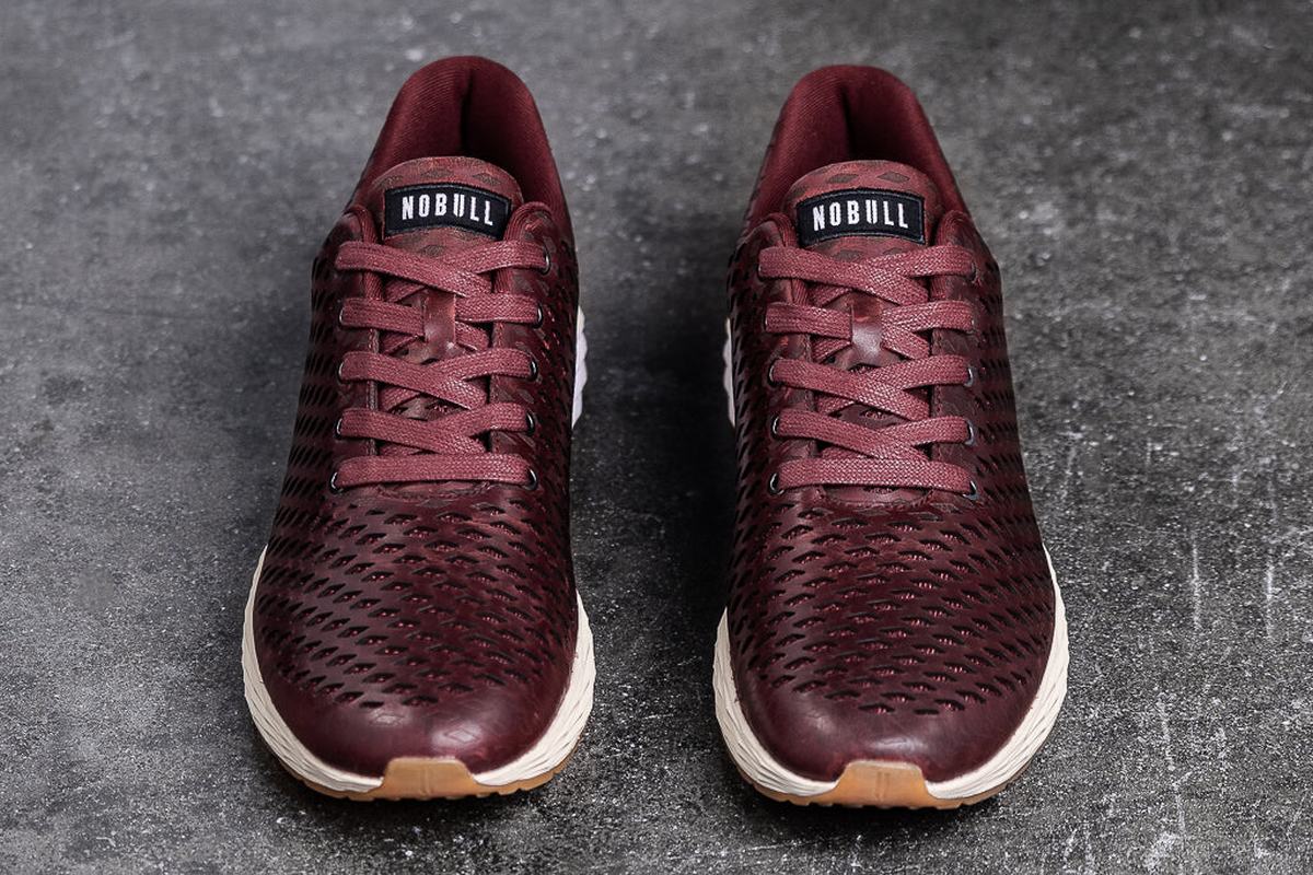 Nobull Leather Runner Loopschoenen Heren Bordeaux | 804169-DUZ