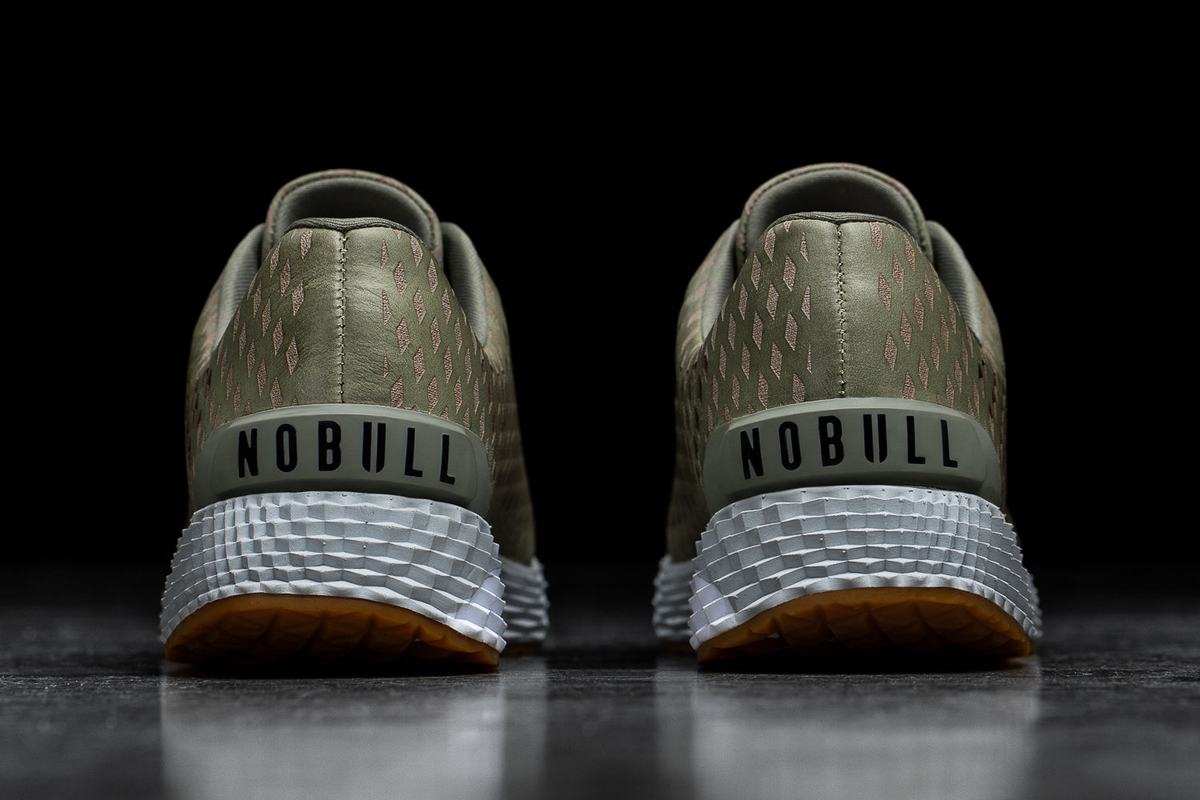 Nobull Leather Runner Loopschoenen Heren Olijfgroen | 940265-IUW