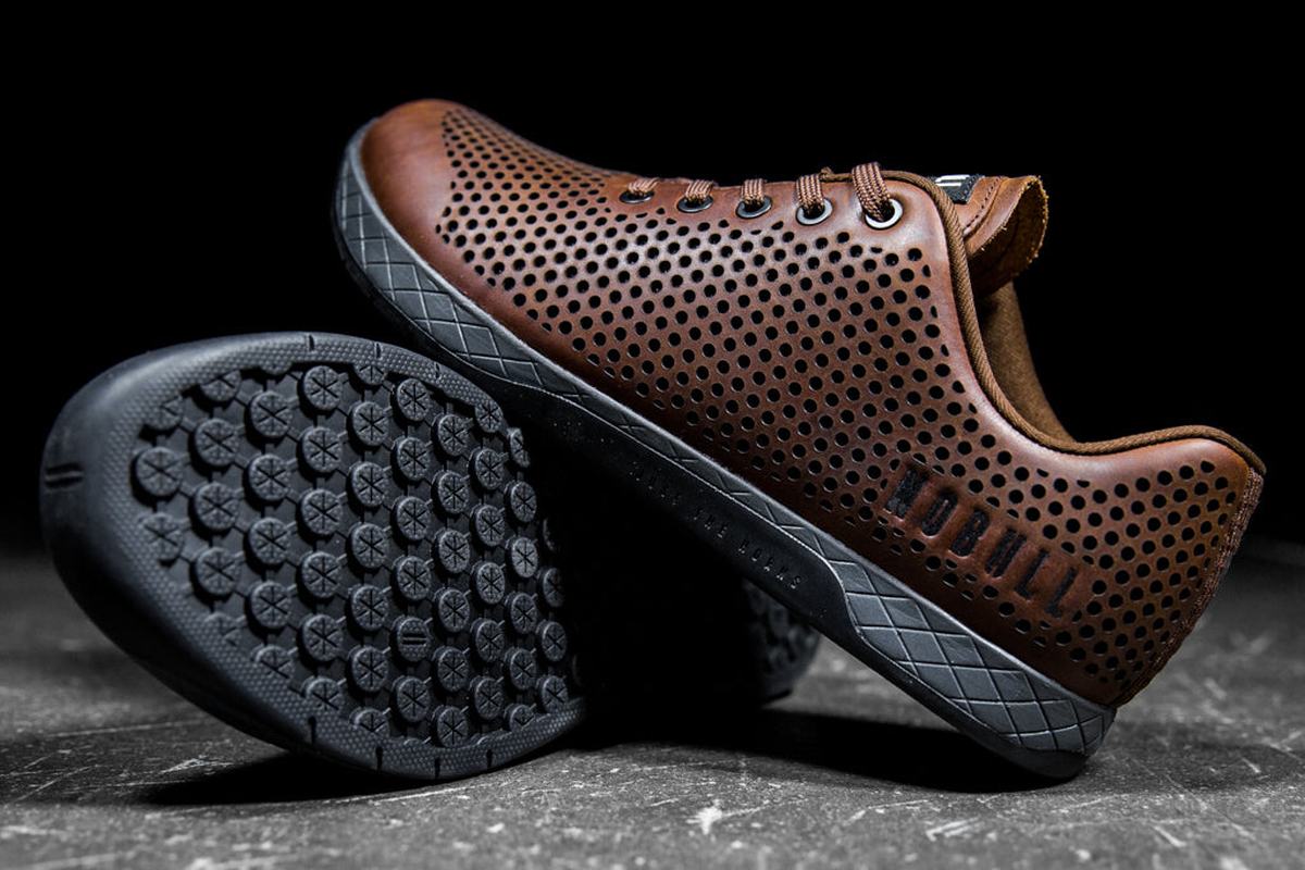 Nobull Leather Trainer Fitness Schoenen Heren Koffie | 129860-SWB