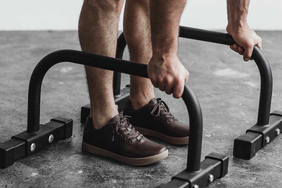 Nobull Leather Trainer Fitness Schoenen Heren Bruin | 137254-LNC