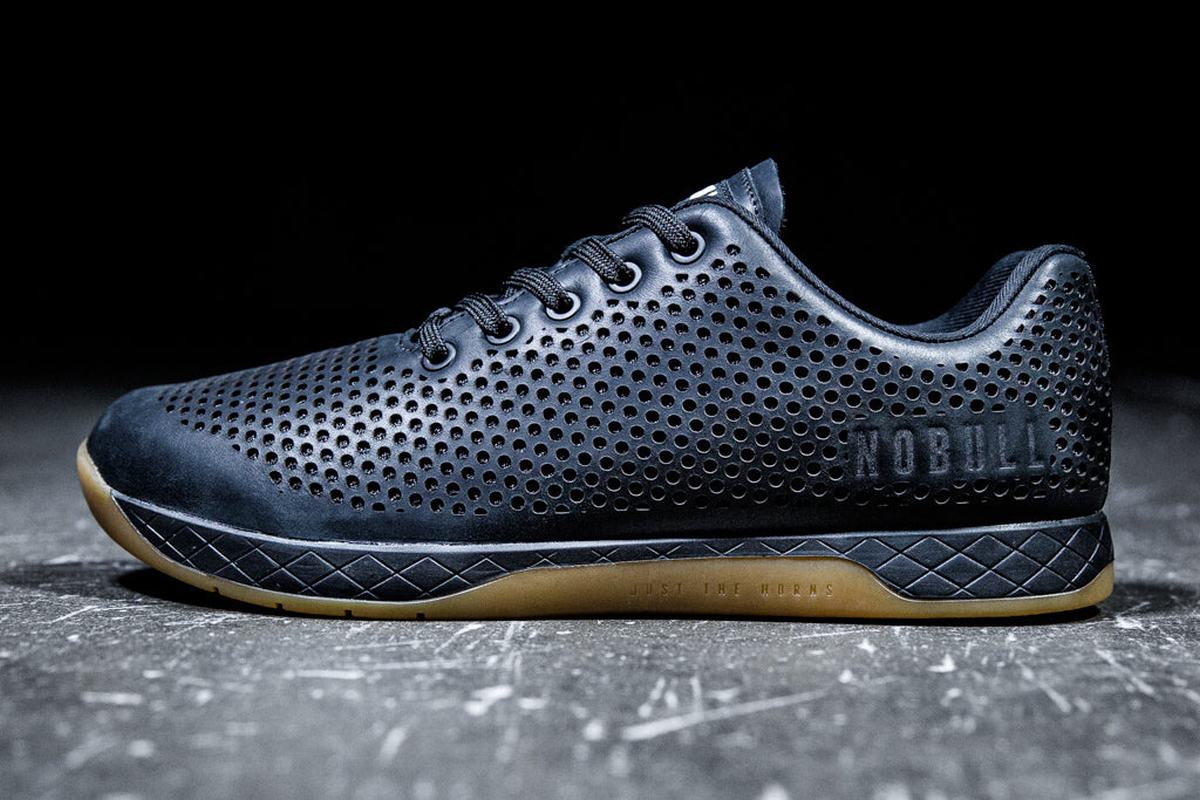Nobull Leather Trainer Fitness Schoenen Heren Zwart | 291430-NQY