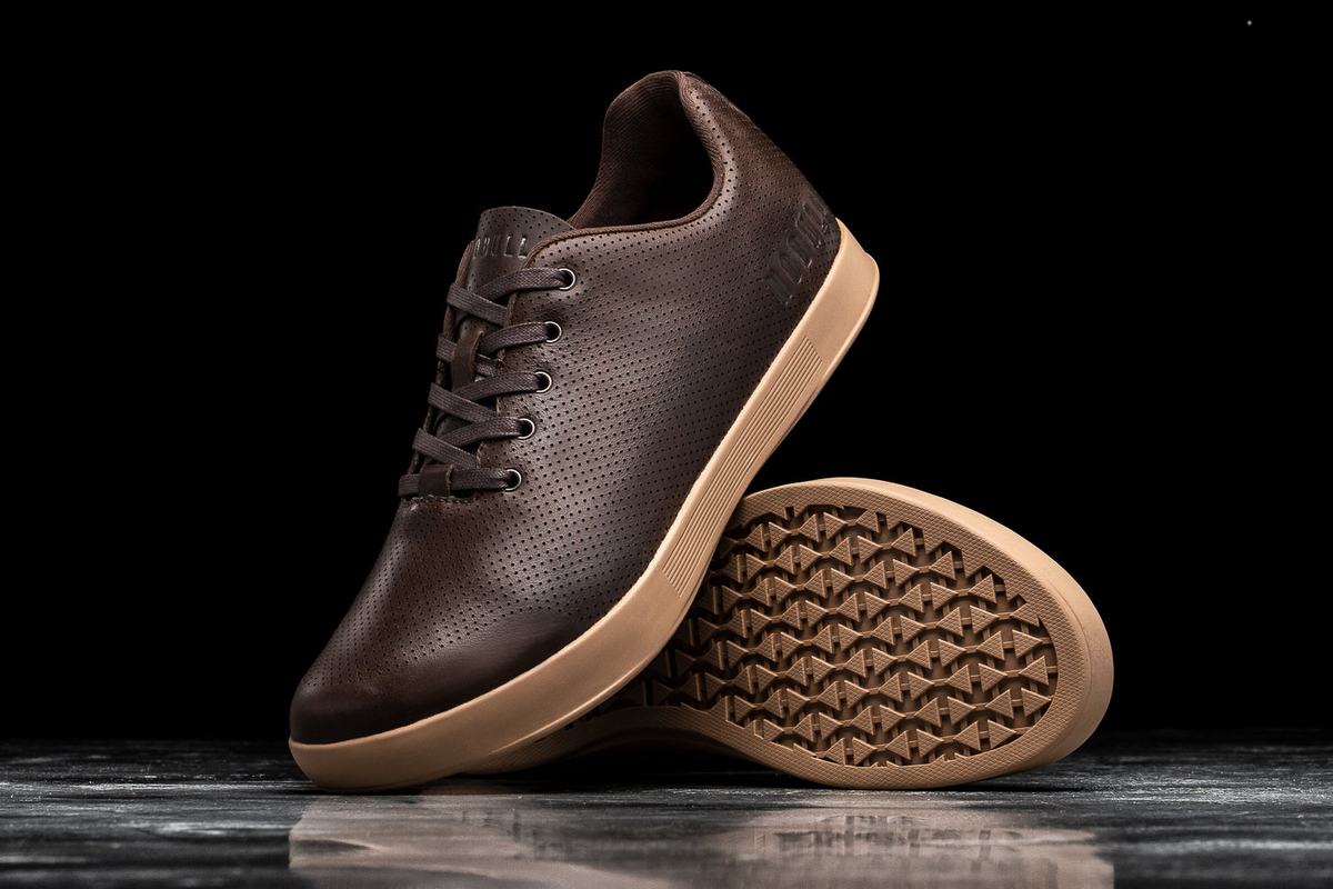 Nobull Leather Trainer Fitness Schoenen Dames Bruin | 487196-WIP