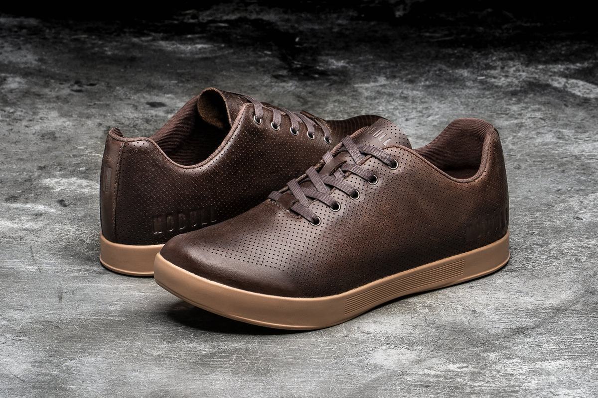 Nobull Leather Trainer Fitness Schoenen Dames Bruin | 487196-WIP