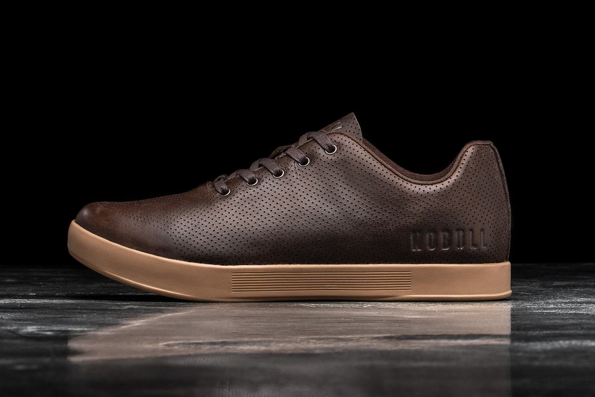 Nobull Leather Trainer Fitness Schoenen Dames Bruin | 487196-WIP
