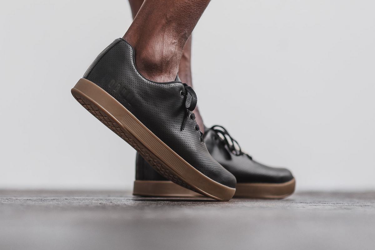 Nobull Leather Trainer Fitness Schoenen Heren Zwart | 781569-MSF