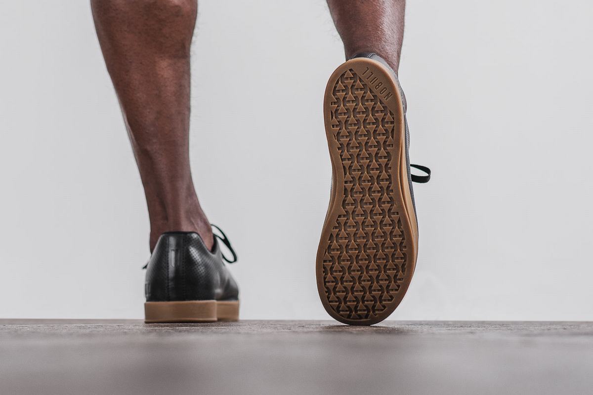 Nobull Leather Trainer Fitness Schoenen Heren Zwart | 781569-MSF