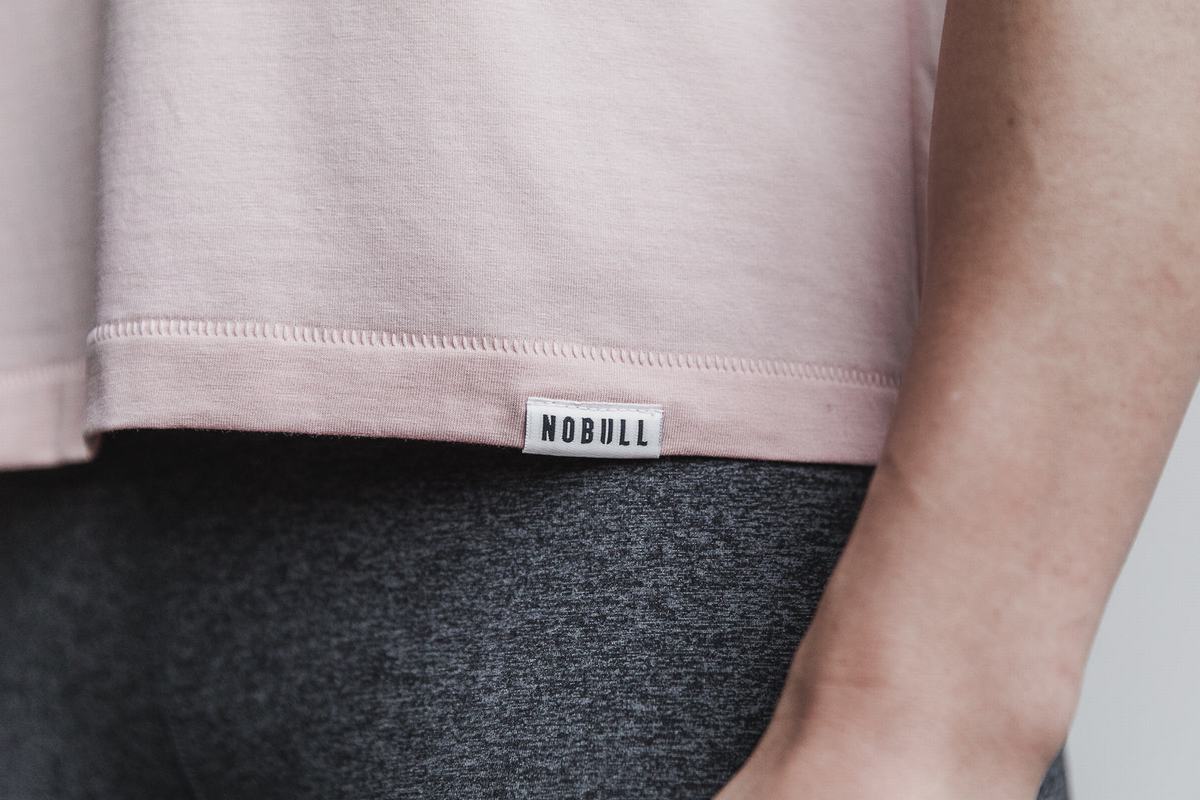 Nobull Lightweight Boxy T-shirts Dames Roze | 123946-PIJ