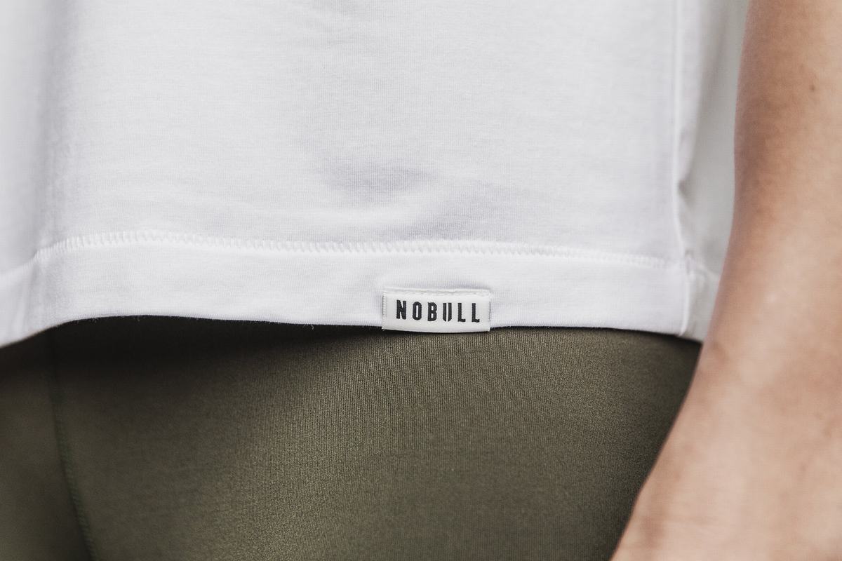 Nobull Lightweight Boxy T-shirts Dames Wit | 387416-VMO