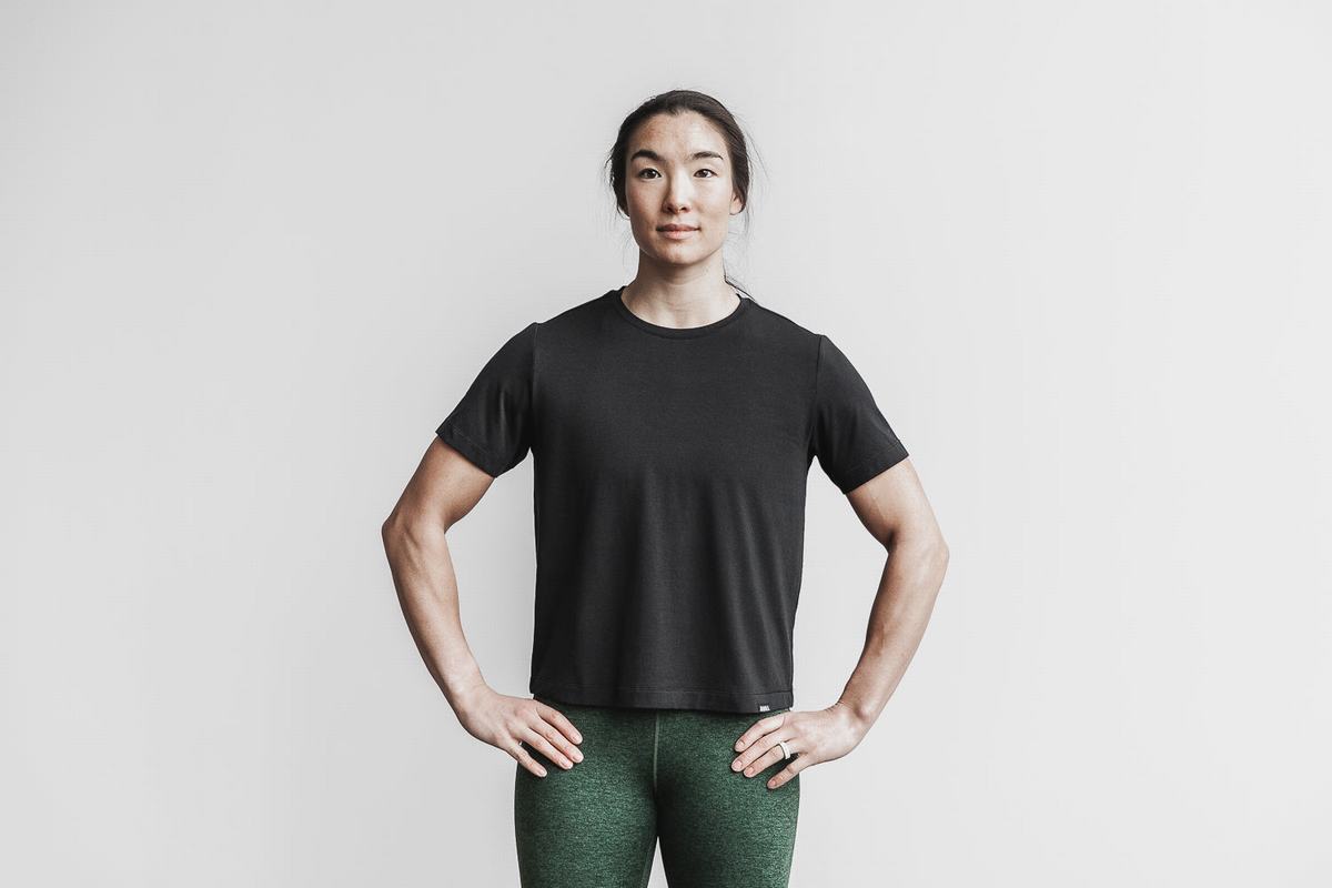 Nobull Lightweight Boxy T-shirts Dames Zwart | 487639-AUI