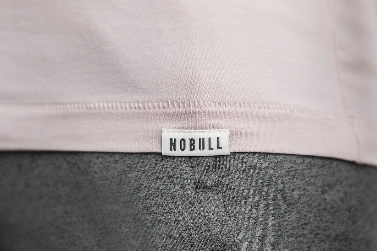 Nobull Lightweight Henley T-Shirt Lange Mouw Heren Roze | 692347-XGK