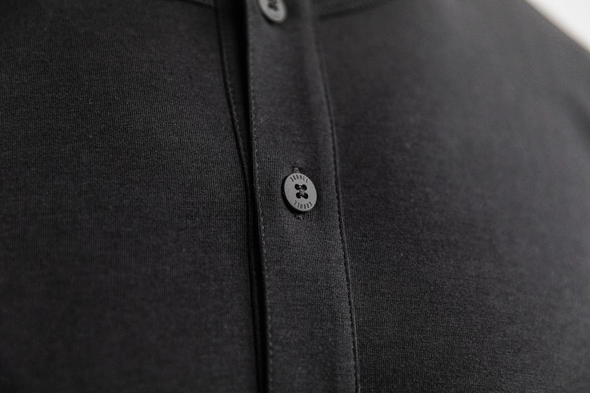 Nobull Lightweight Henley T-shirts Heren Zwart | 187325-VTQ