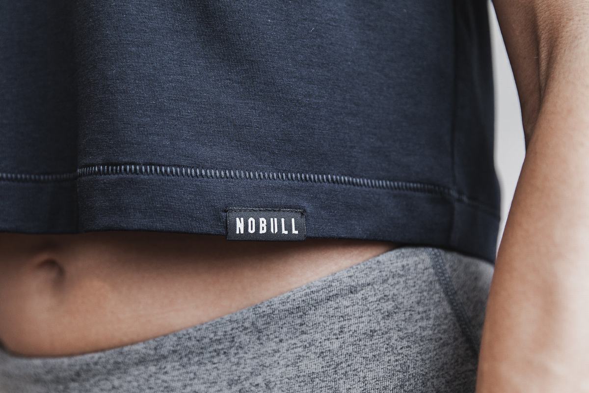 Nobull Lightweight Mouwloos Crop T-shirts Dames Donkerblauw | 391042-UWA