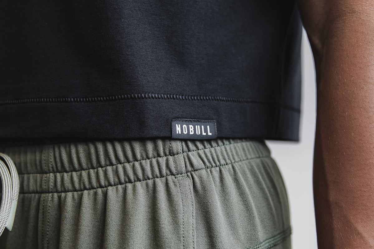 Nobull Lightweight Mouwloos Crop T-shirts Dames Zwart | 985012-JVW