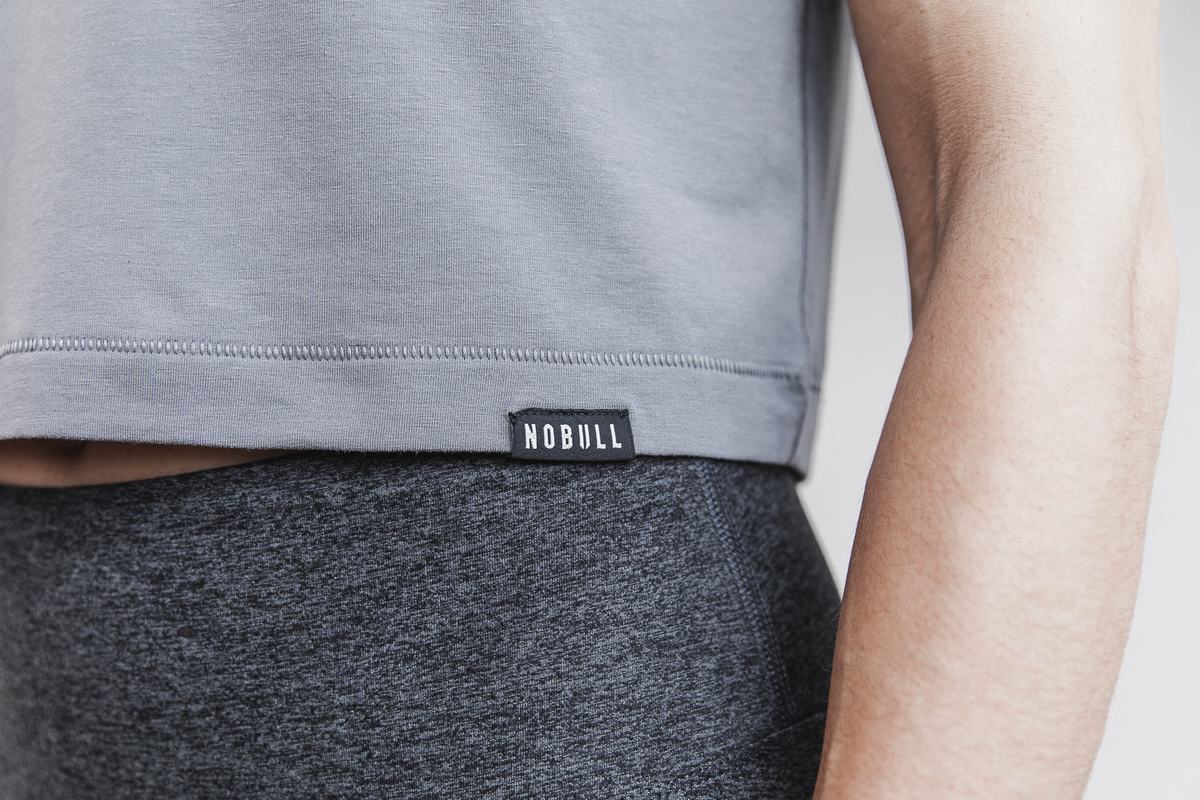 Nobull Lightweight Mouwloos Crop T-shirts Dames Donkergrijs | 986045-REY