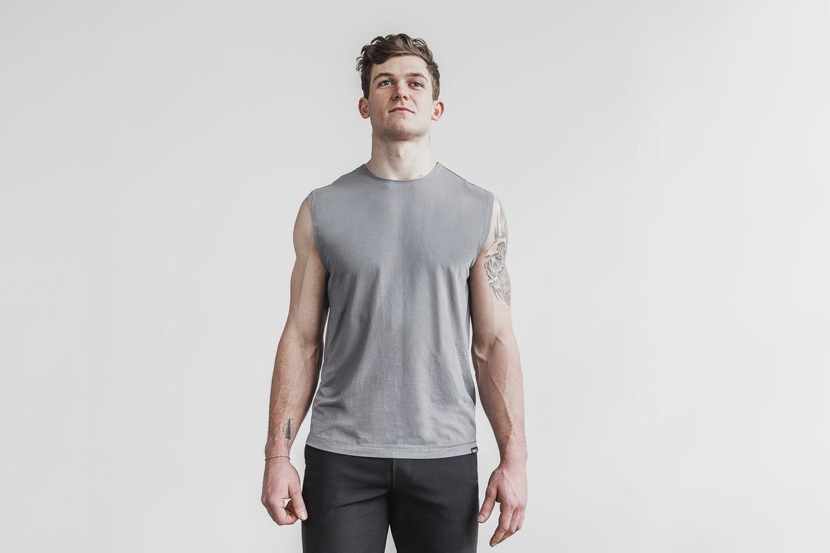 Nobull Lightweight Mouwloos T-shirts Heren Donkergrijs | 402953-REH