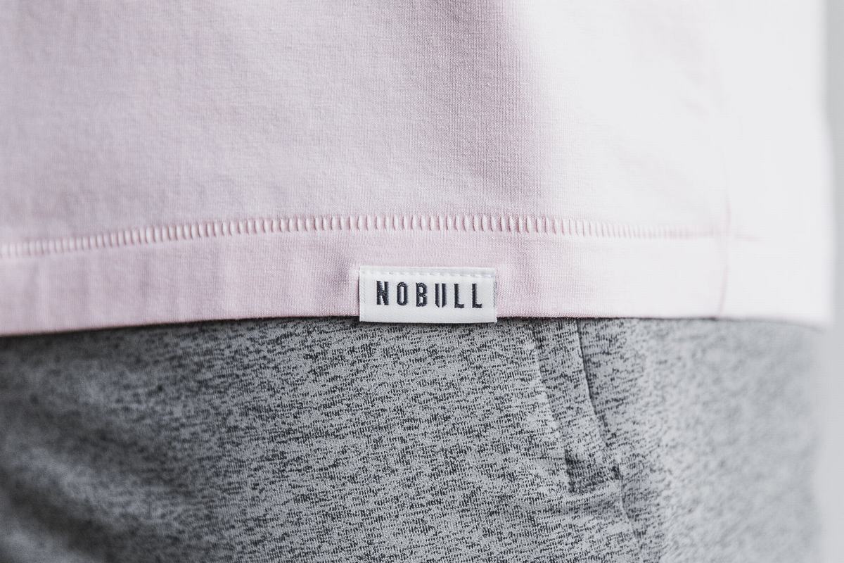 Nobull Lightweight T-Shirt Lange Mouw Heren Roze | 035149-NJX