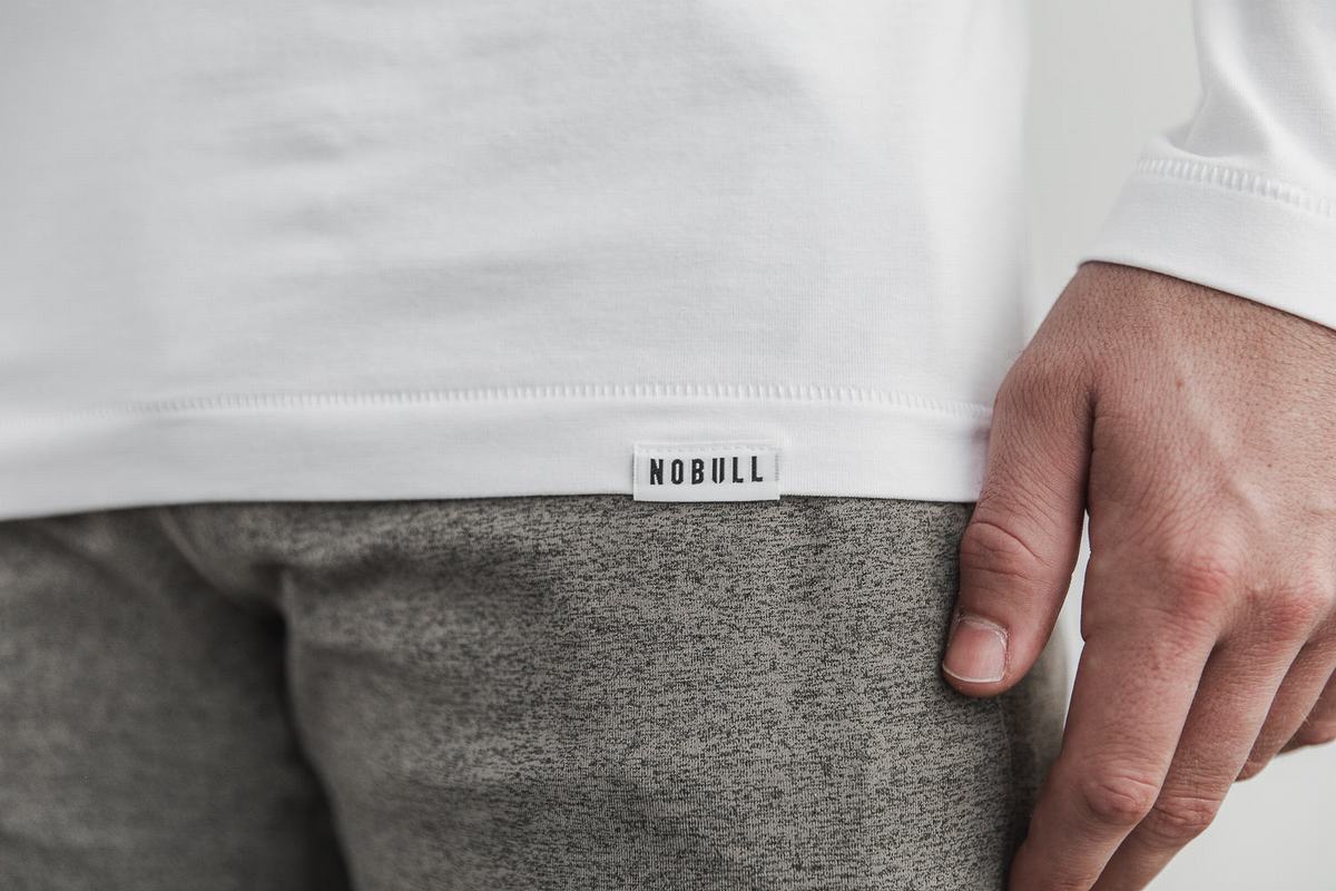 Nobull Lightweight T-Shirt Lange Mouw Heren Wit | 183974-YWX