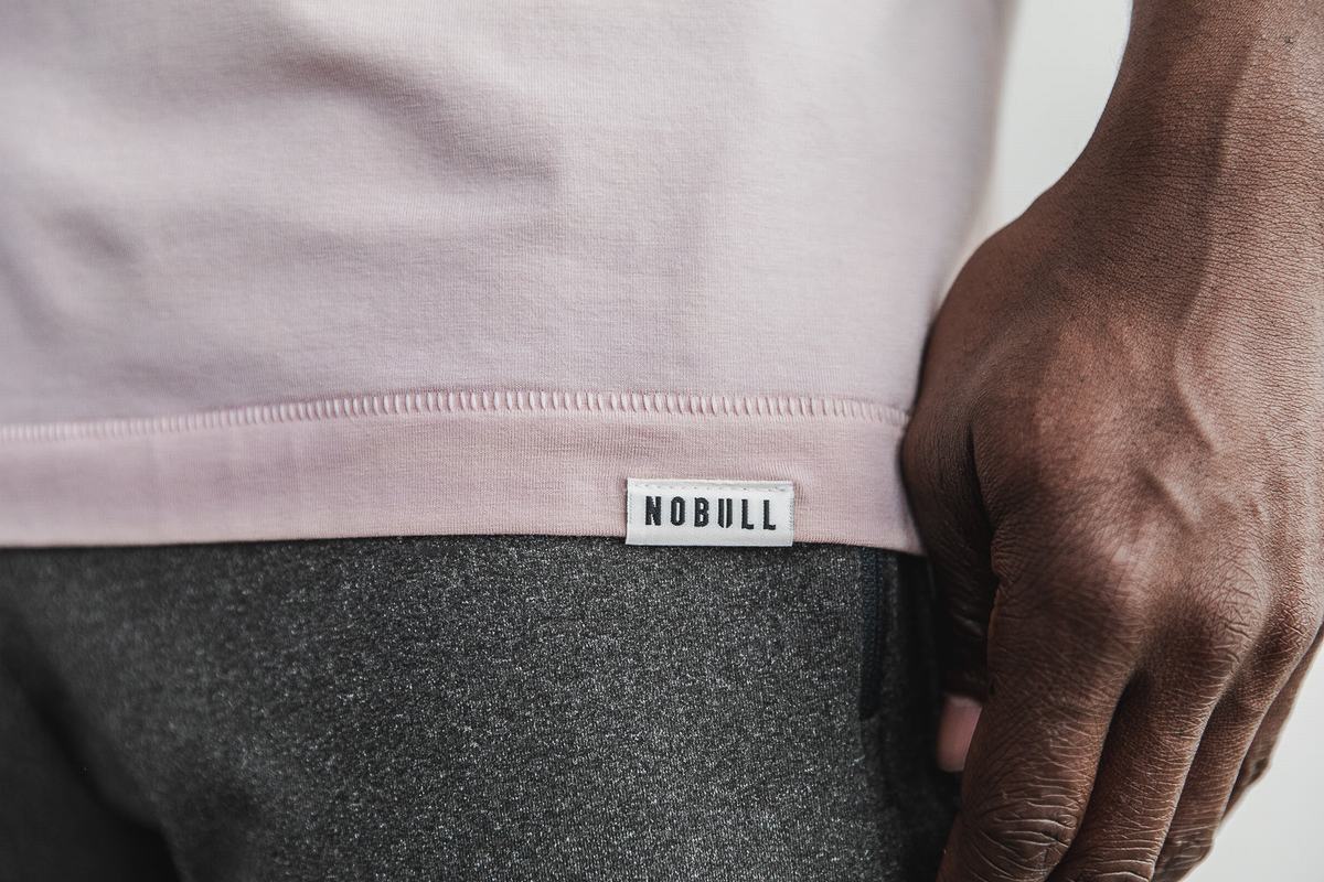 Nobull Lightweight T-shirts Heren Roze | 087569-CKY