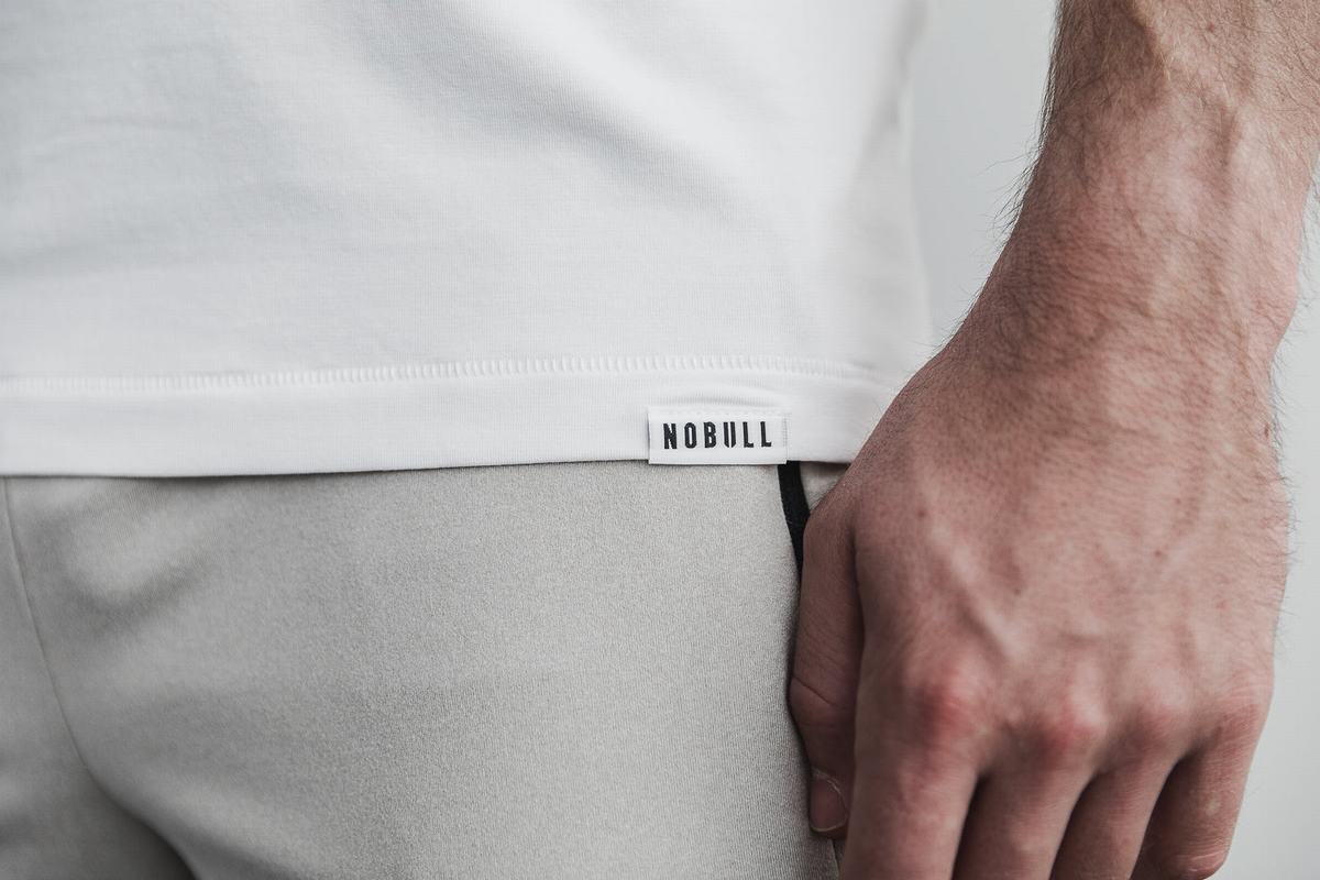 Nobull Lightweight T-shirts Heren Wit | 203964-ZVY