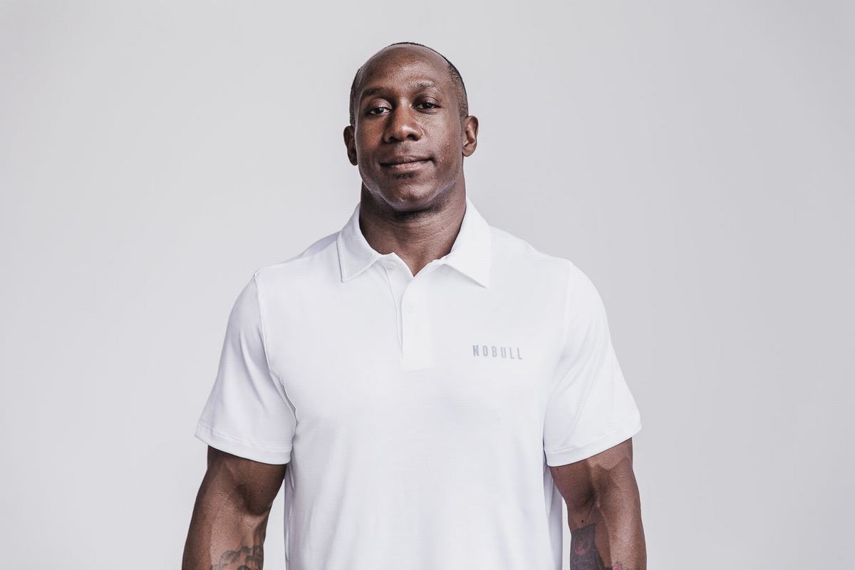 Nobull Lightweight Textured Polo T-shirts Heren Wit Camo | 679053-OKZ