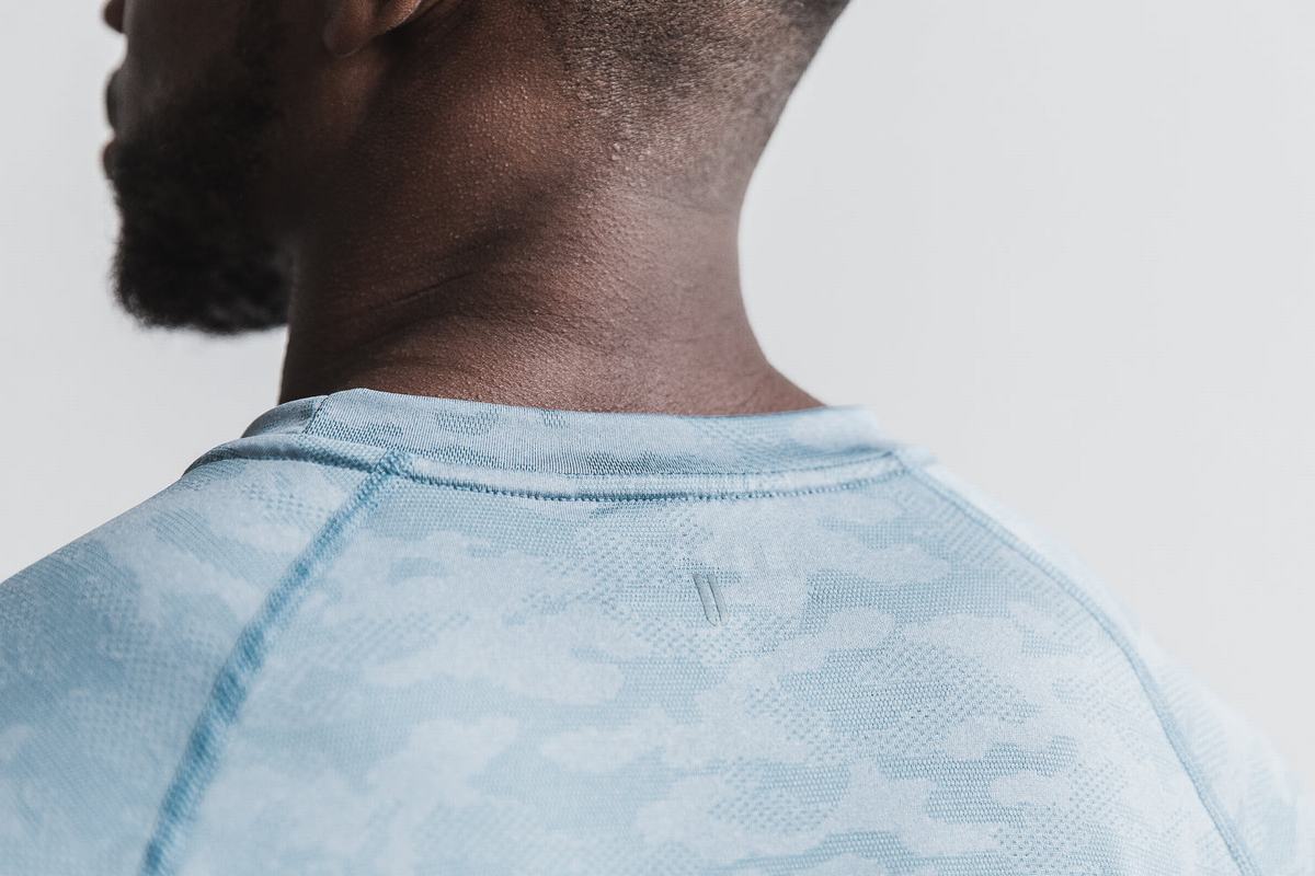 Nobull Lightweight Textured T-Shirt Lange Mouw Heren Camo | 947538-YIX