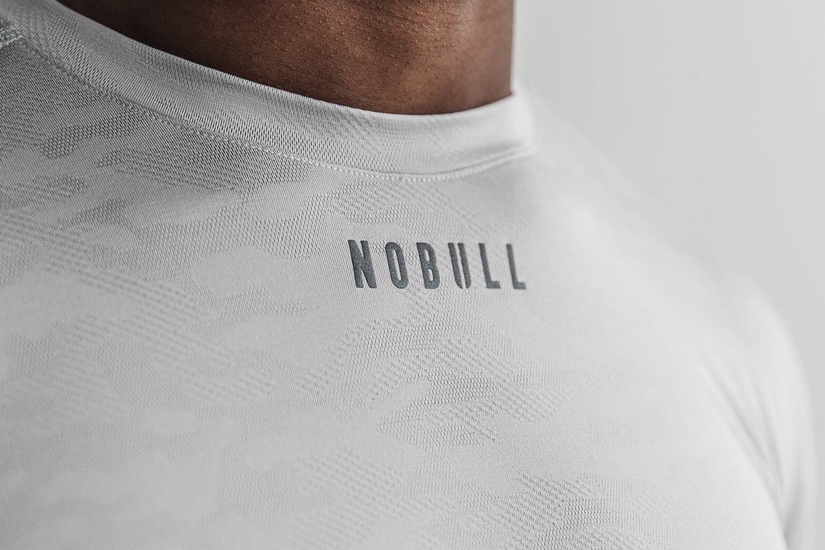 Nobull Lightweight Textured T-shirts Heren Camo | 261408-JBZ
