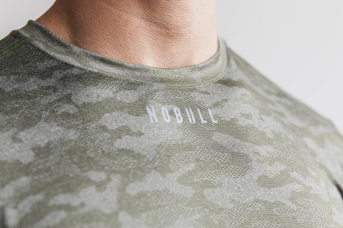 Nobull Lightweight Textured T-shirts Heren Camo | 476102-DJU