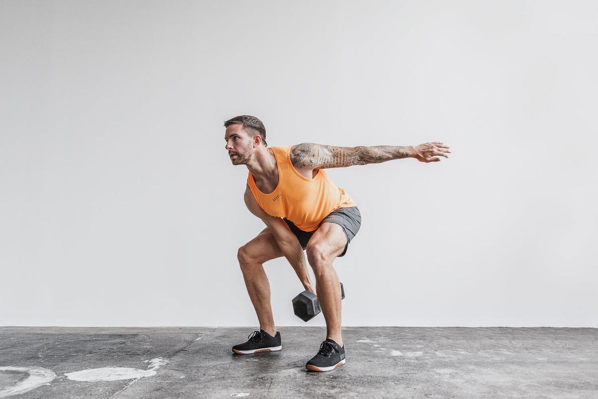 Nobull Lightweight Textured Tank Neon Tanktop Heren Oranje Camo | 612504-AOF