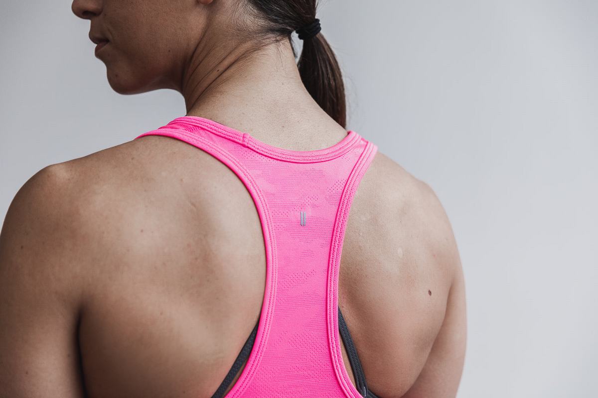 Nobull Lightweight Textured Tank Neon Tanktop Dames Roze Camo | 782056-LVG