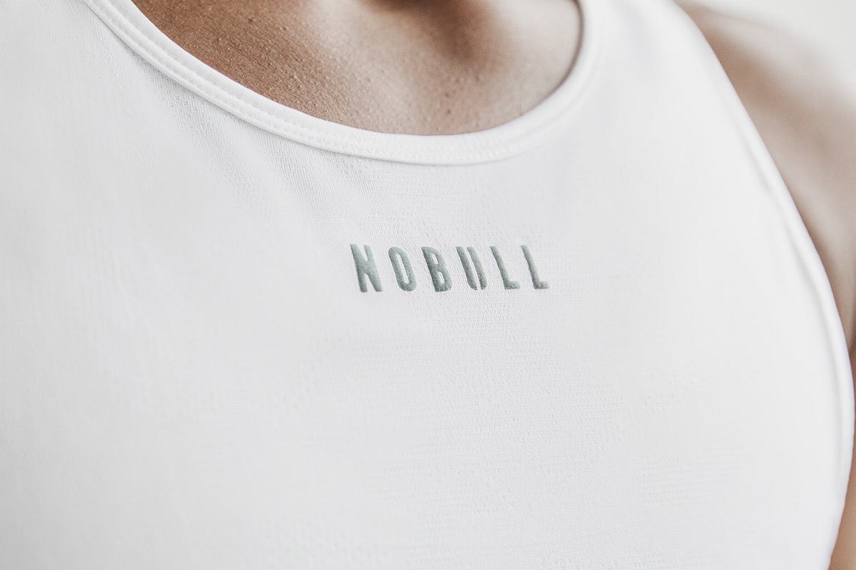 Nobull Lightweight Textured Tank Tanktop Dames Wit Camo | 420813-EOG