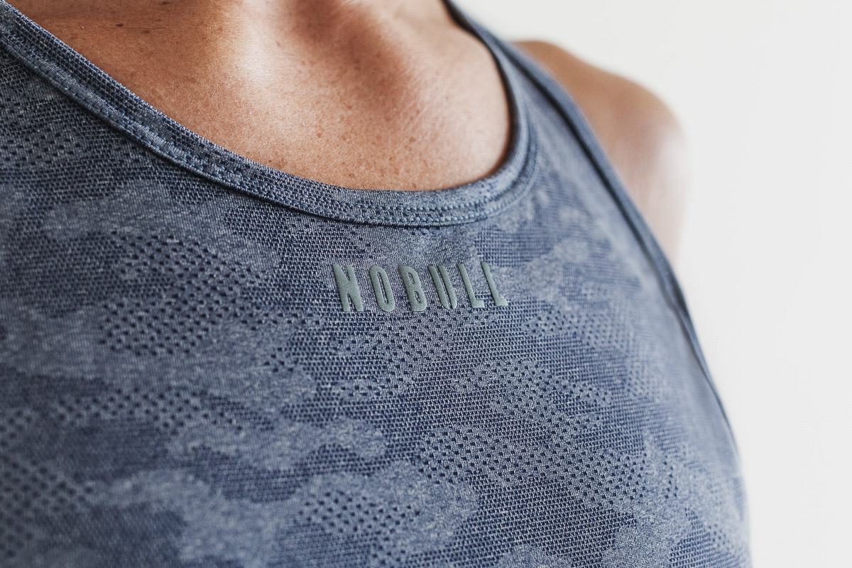 Nobull Lightweight Textured Tank Tanktop Dames Zwart Camo | 432785-DFY