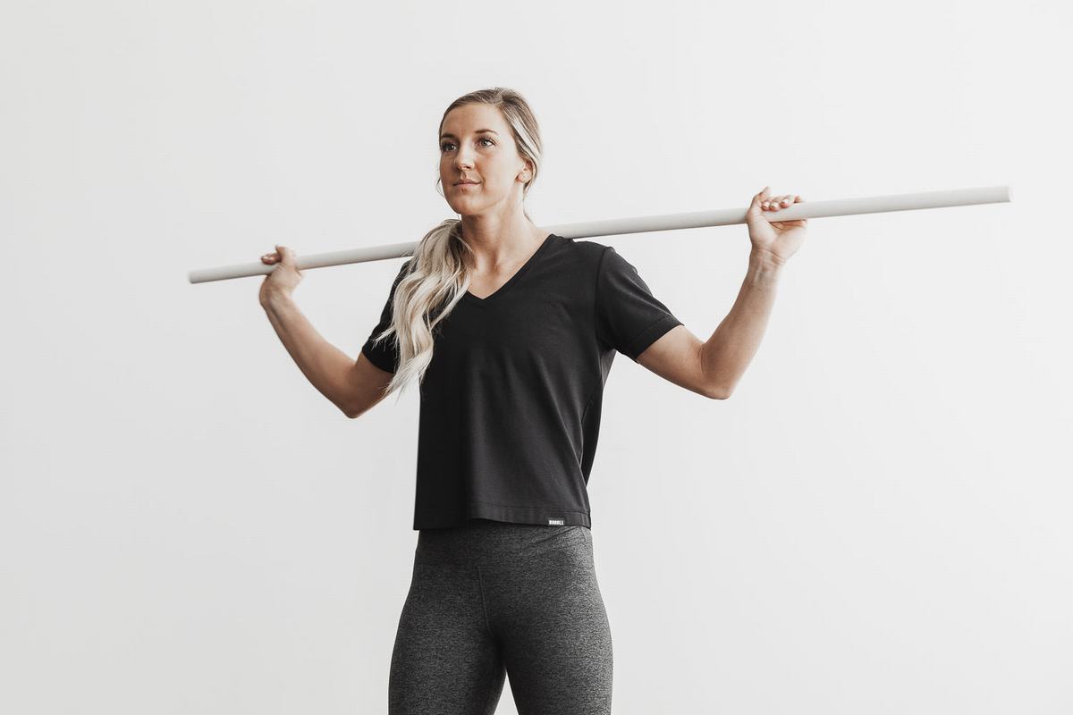 Nobull Lightweight V-Neck T-shirts Dames Zwart | 307596-URZ