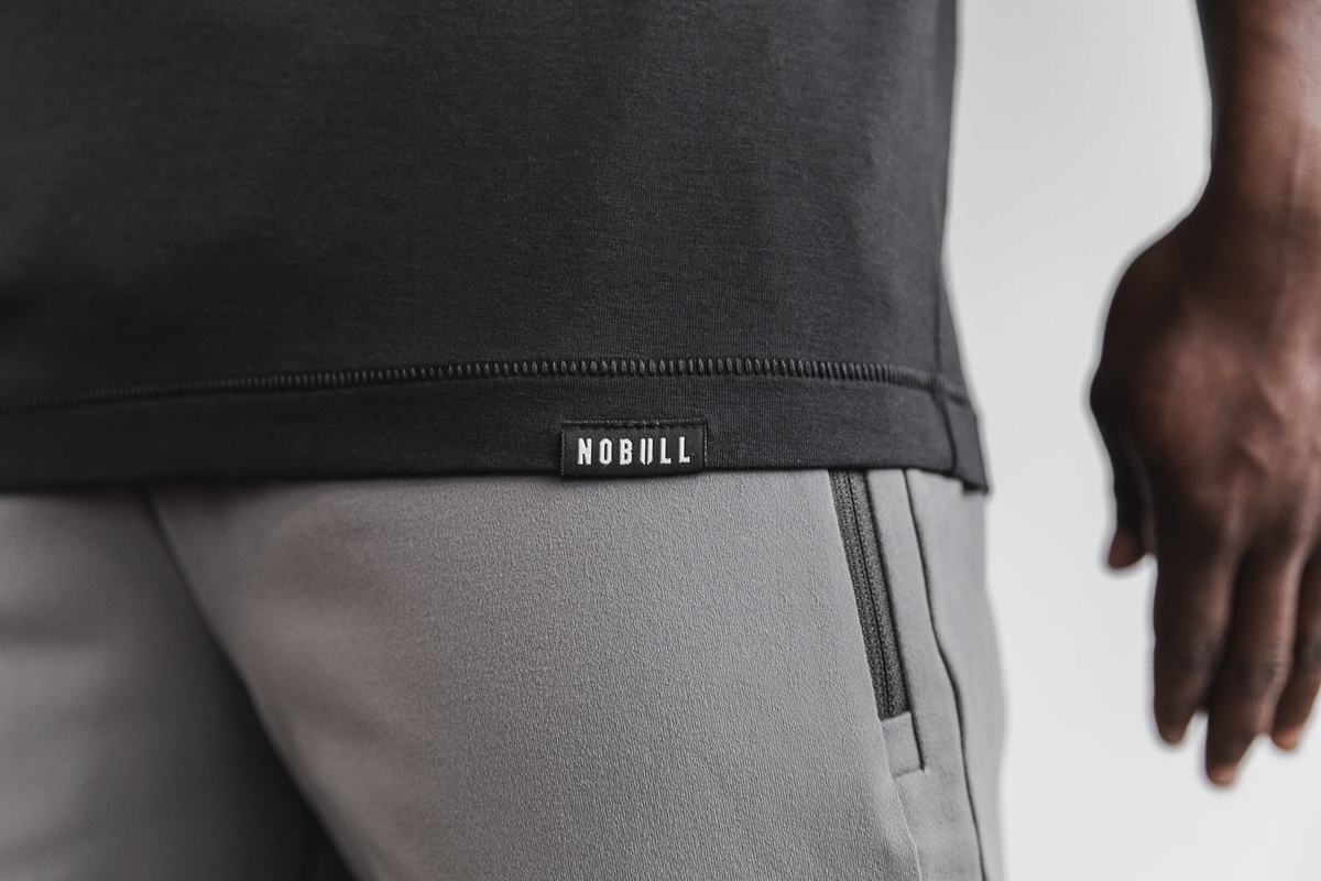 Nobull Lightweight V-Neck T-shirts Heren Zwart | 197326-AQL