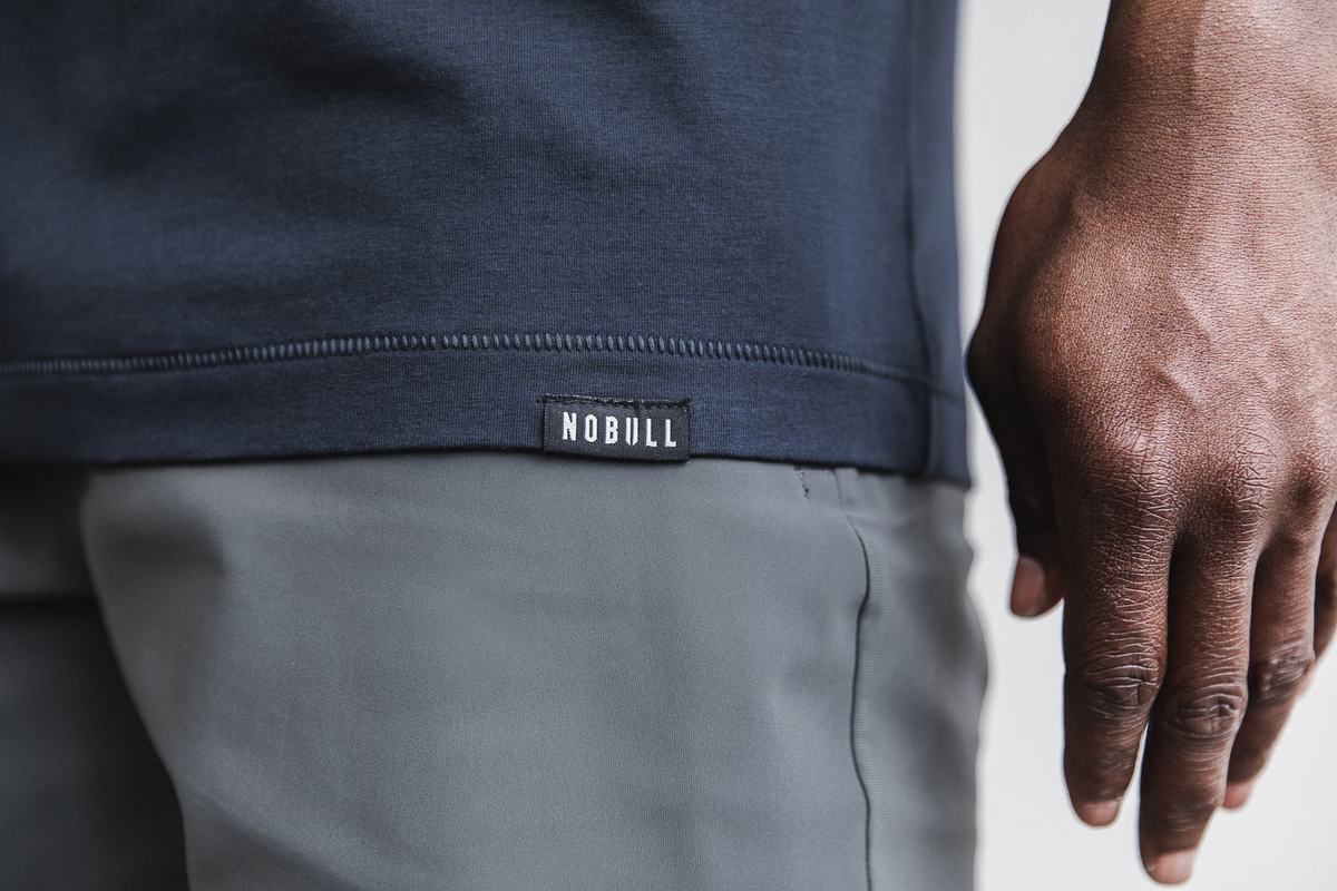 Nobull Lightweight V-Neck T-shirts Heren Donkerblauw | 206713-CTU